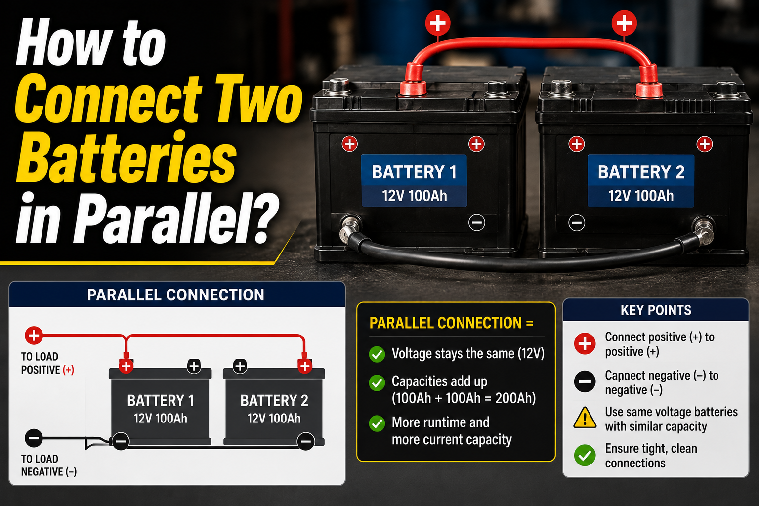 How to Connect Two Batteries in Parallel