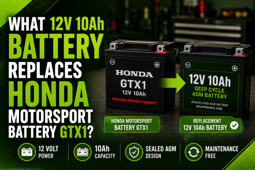 What 12V 10Ah Battery Replaces Honda Motorsport Battery GTX1?